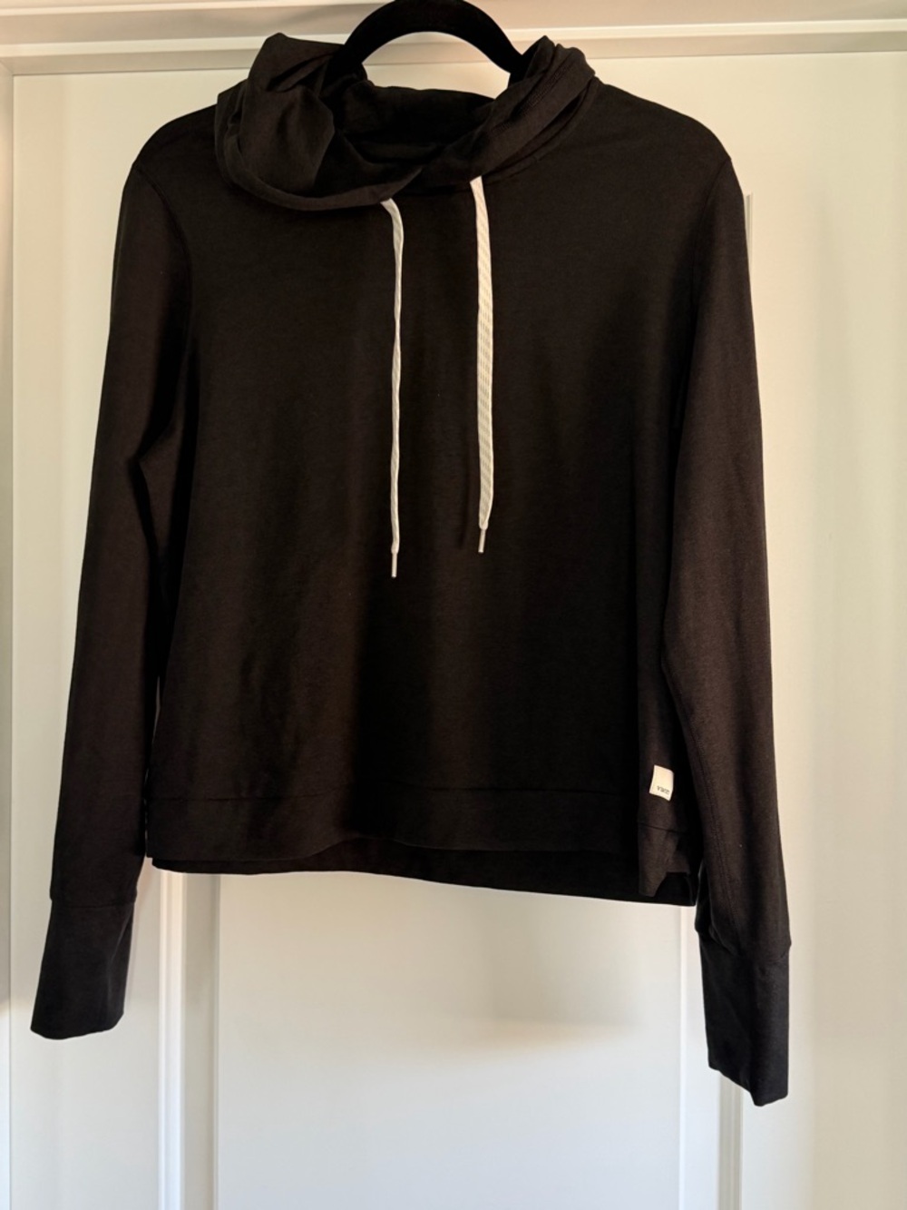 Vuori Black Hoodie with White Care Tag